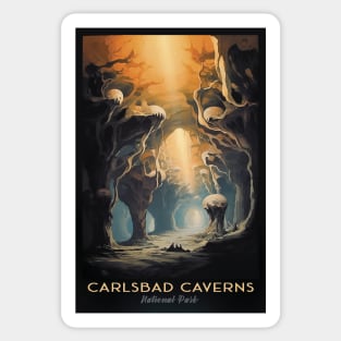 Carlsbad Caverns National Park Vintage Travel  Poster Sticker